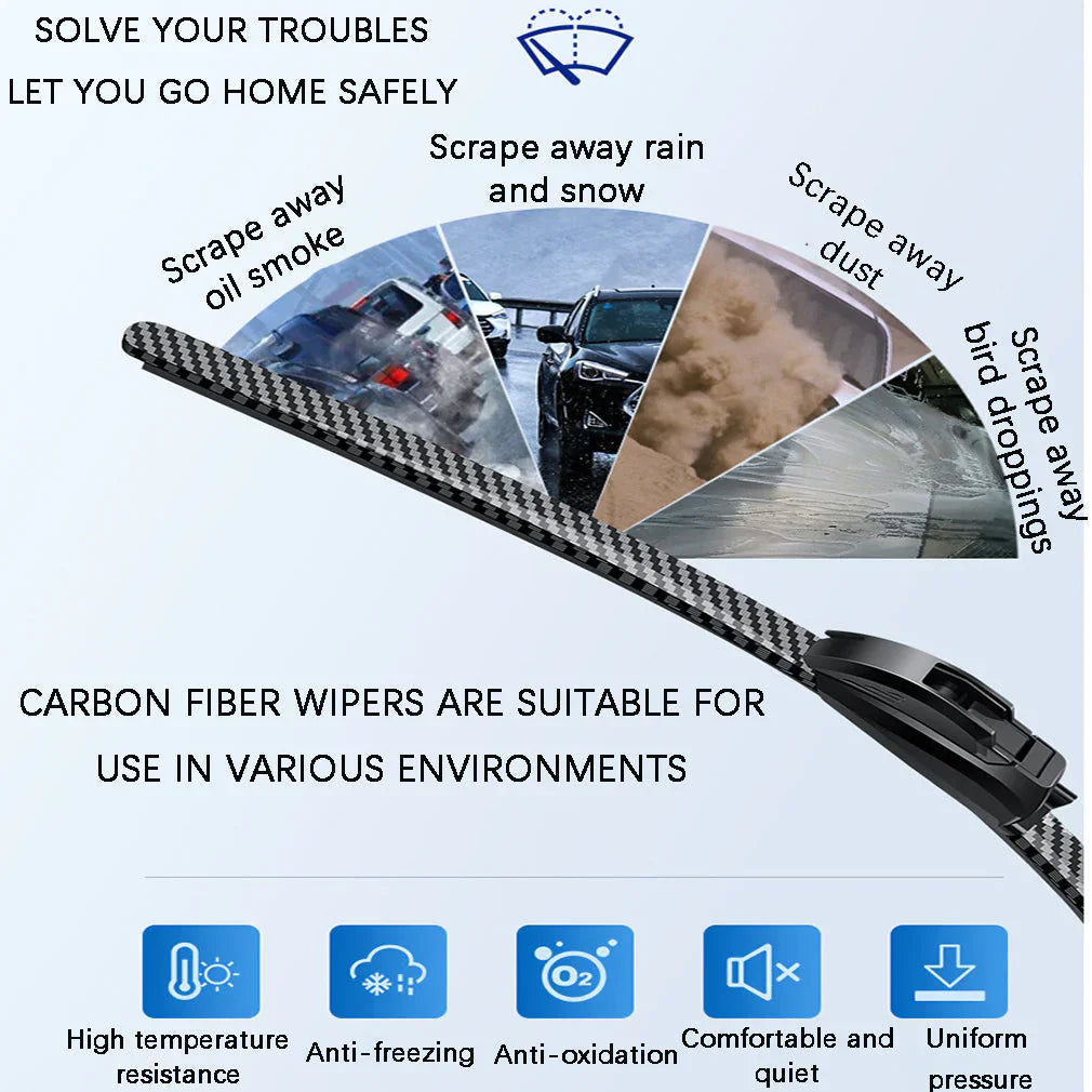 WindshieldWipers: Stripefri Sikt Slitesterk Stille Enkel Installasjon Vindusviskere