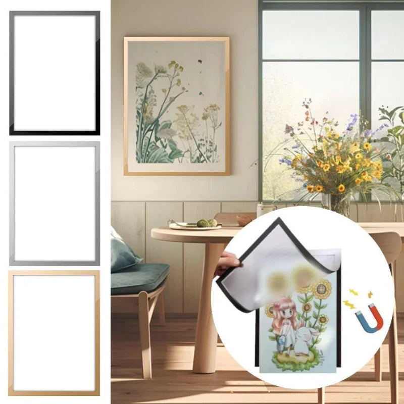 GlideHold® MagneticFrame 1+1 GRATIS: Stilfuld Selvklæbende Foto Magnetrammesæt