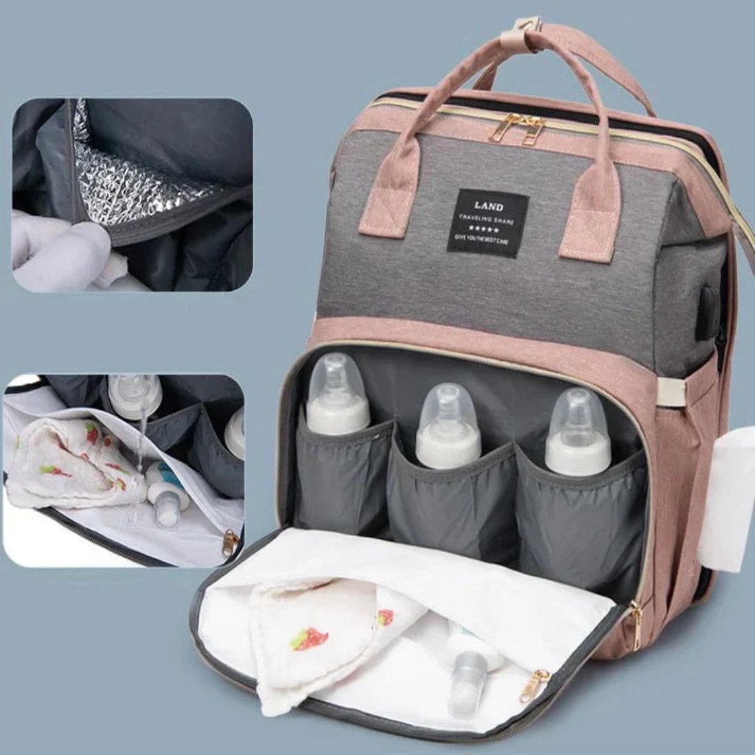 Icone™ MommyBag: Bærbar Veske Med Magisk Sammenleggbar Krybbe