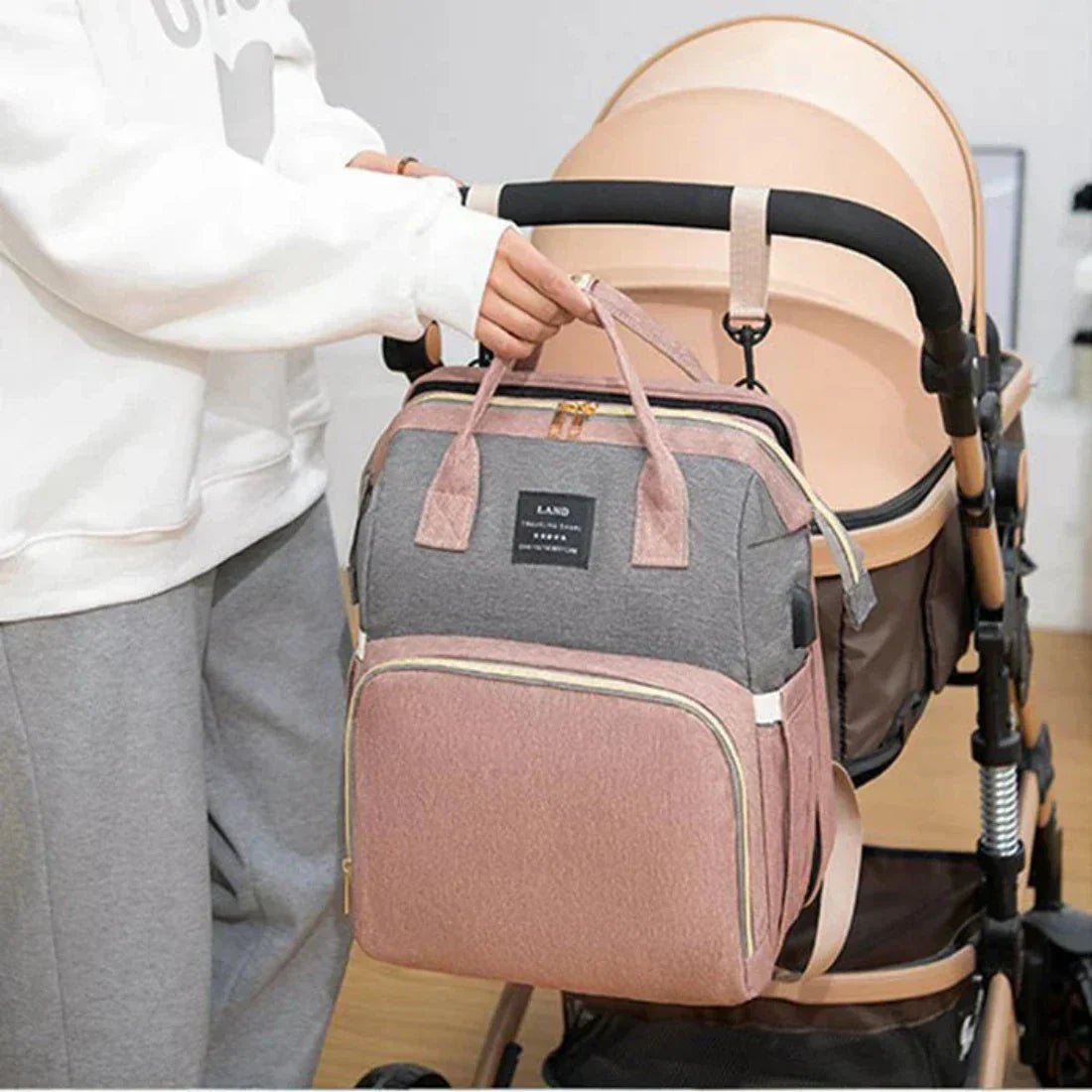 Icone™ MommyBag: Bærbar Veske Med Magisk Sammenleggbar Krybbe