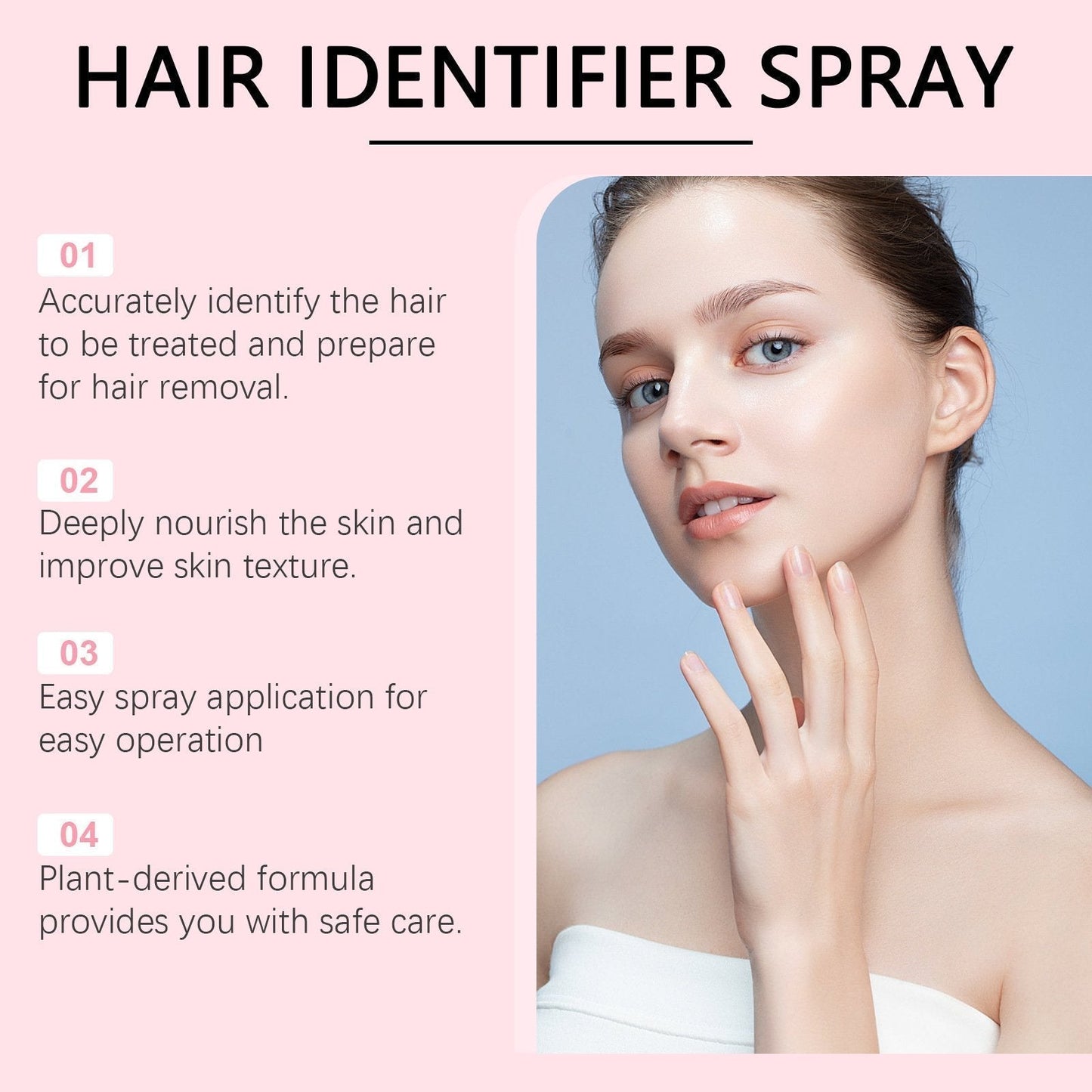 HairIdentifier 1+1 GRATIS: Enkel Å Bruke Ansiktshåridentifikasjonsspray Med Barberhøvler