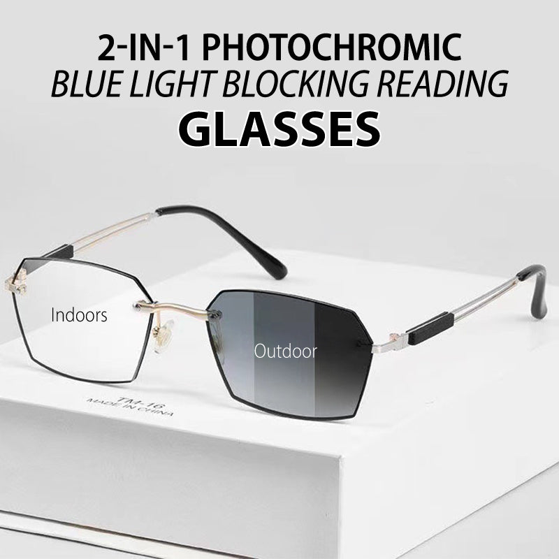 TintGlasses 1+1 GRATIS: Fotokromatiske Blålysblokkerende Tonede Lesebriller