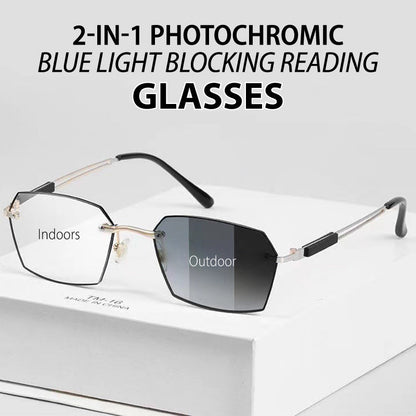 TintGlasses 1+1 GRATIS: Fotokromatiske Blålysblokkerende Tonede Lesebriller