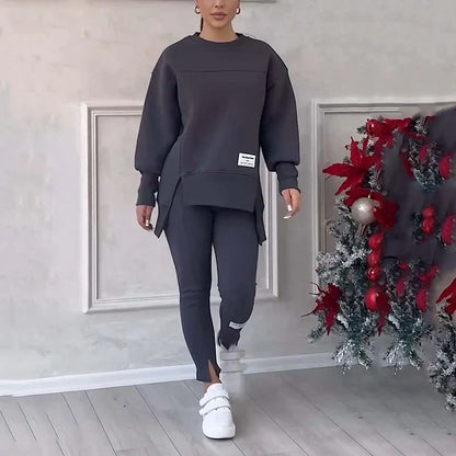 Icone™ WarmSet: Stilfuld Sweatshirt Og Monteret Bukser Varm Sæt