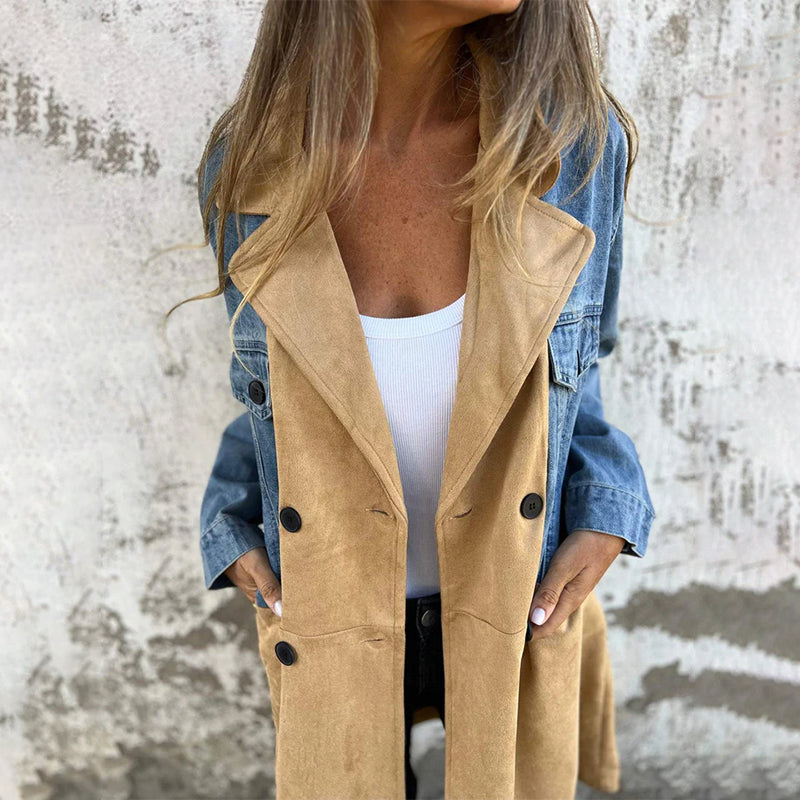 Icone™ LongCoat: Mellomlang Trenchcoat Med Stilfull Krage Og Lommer