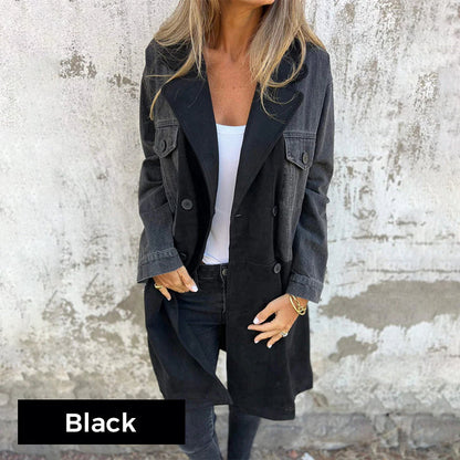 Icone™ LongCoat: Mellomlang Trenchcoat Med Stilfull Krage Og Lommer