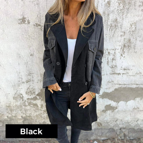 Icone™ LongCoat: Mellomlang Trenchcoat Med Stilfull Krage Og Lommer