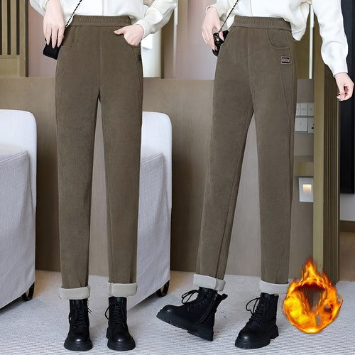 Icone™ WarmTrousers: Kvinder Stilfulde Høj Talje Slank Pasform Varme Bukser