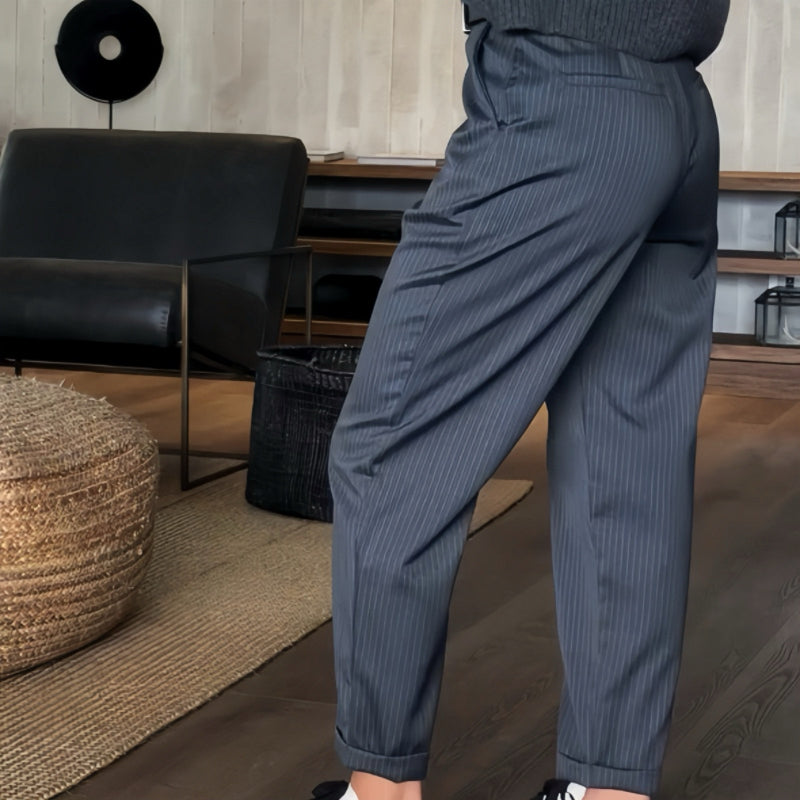 Icone™ ClassyPants: Klassisk Rett Passform Høyt liv Damebukser