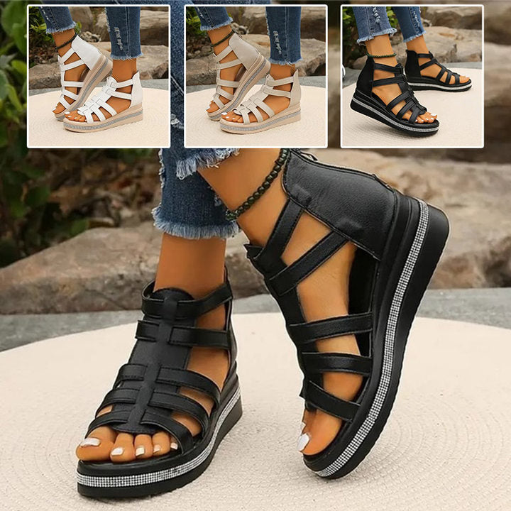 Happy™ SparklingWedge: Stilfulle kile-sandaler med glitrende rhinsteiner