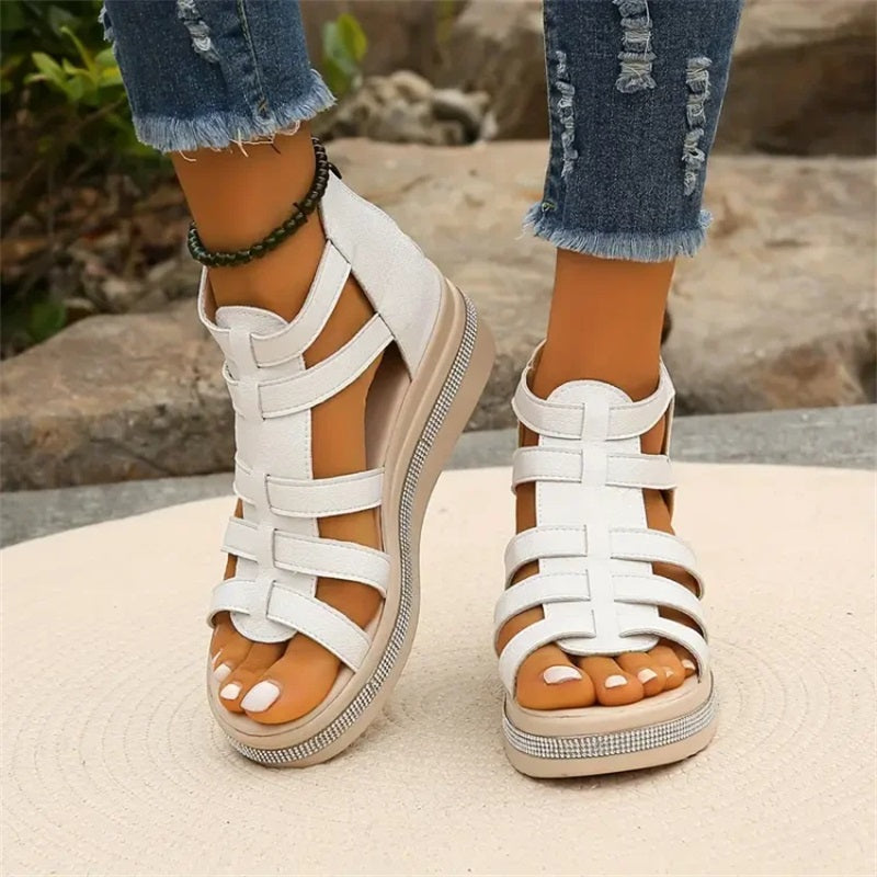 Happy™ SparklingWedge: Stilfulle kile-sandaler med glitrende rhinsteiner