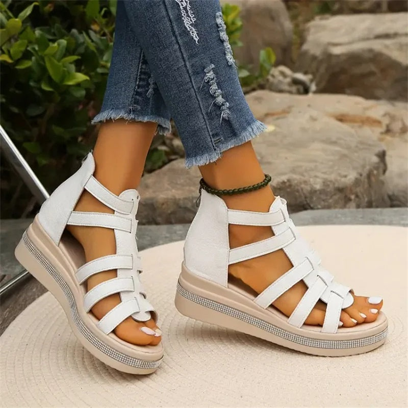 Happy™ SparklingWedge: Stilfulle kile-sandaler med glitrende rhinsteiner