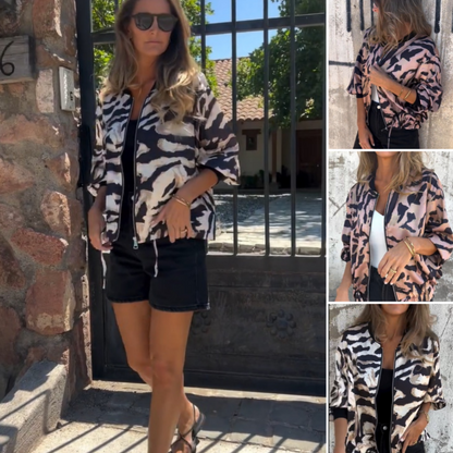 Icone™ ZebraJacket: Elegant Stilfull Zebramønster Jakke