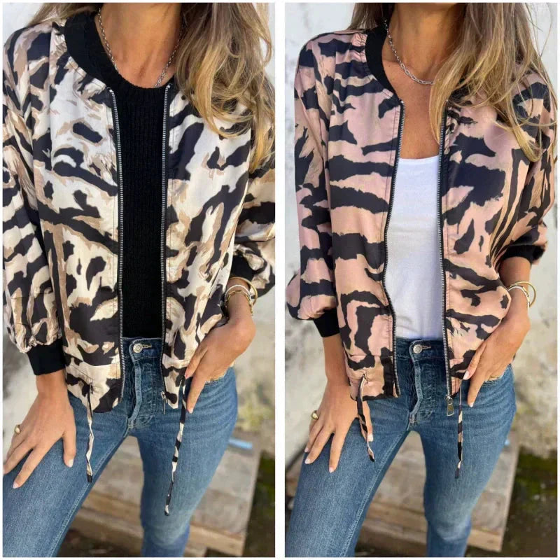 Icone™ ZebraJacket: Elegant Stilfull Zebramønster Jakke