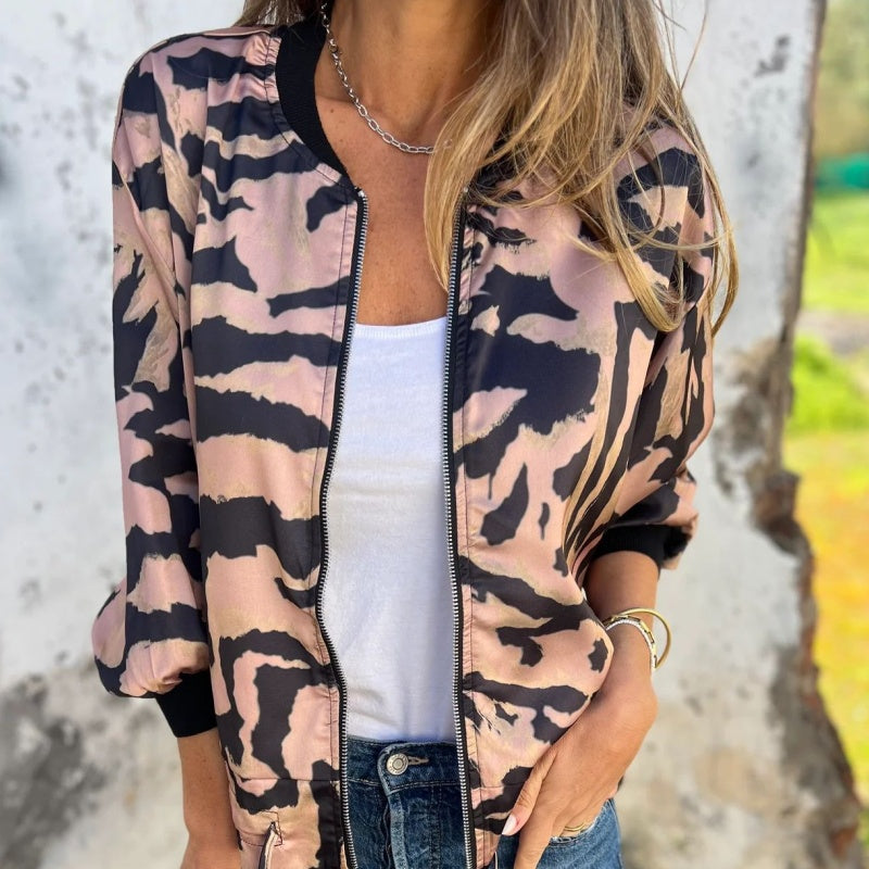 Icone™ ZebraJacket: Elegant Stilfull Zebramønster Jakke