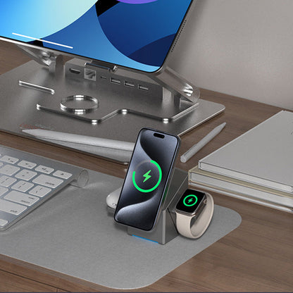 ChargingDock - 3 I 1 Magnetisk Trådløs Hurtig Opladnings Roterbar Dock