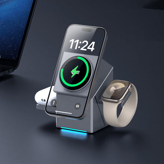 ChargingDock - 3 i 1 Magnetisk Trådløs Rask Lading Roterbar Dock