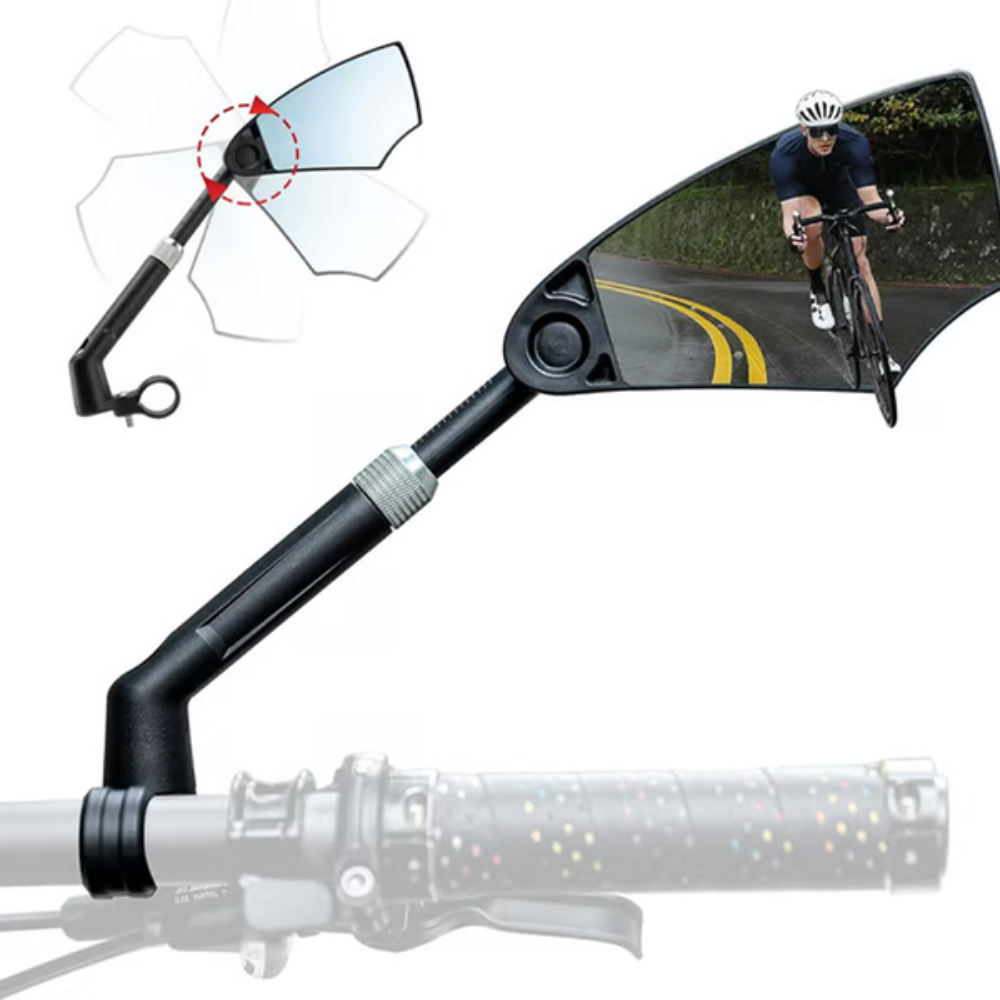 CyclingMirrors 1+1 GRATIS: Slitesterkt 360° Roterbart Bredt Synsfelt Antirefleks Sykkelspeil