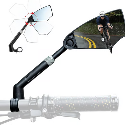 CyclingMirrors 1+1 GRATIS: Slitesterkt 360° Roterbart Bredt Synsfelt Antirefleks Sykkelspeil