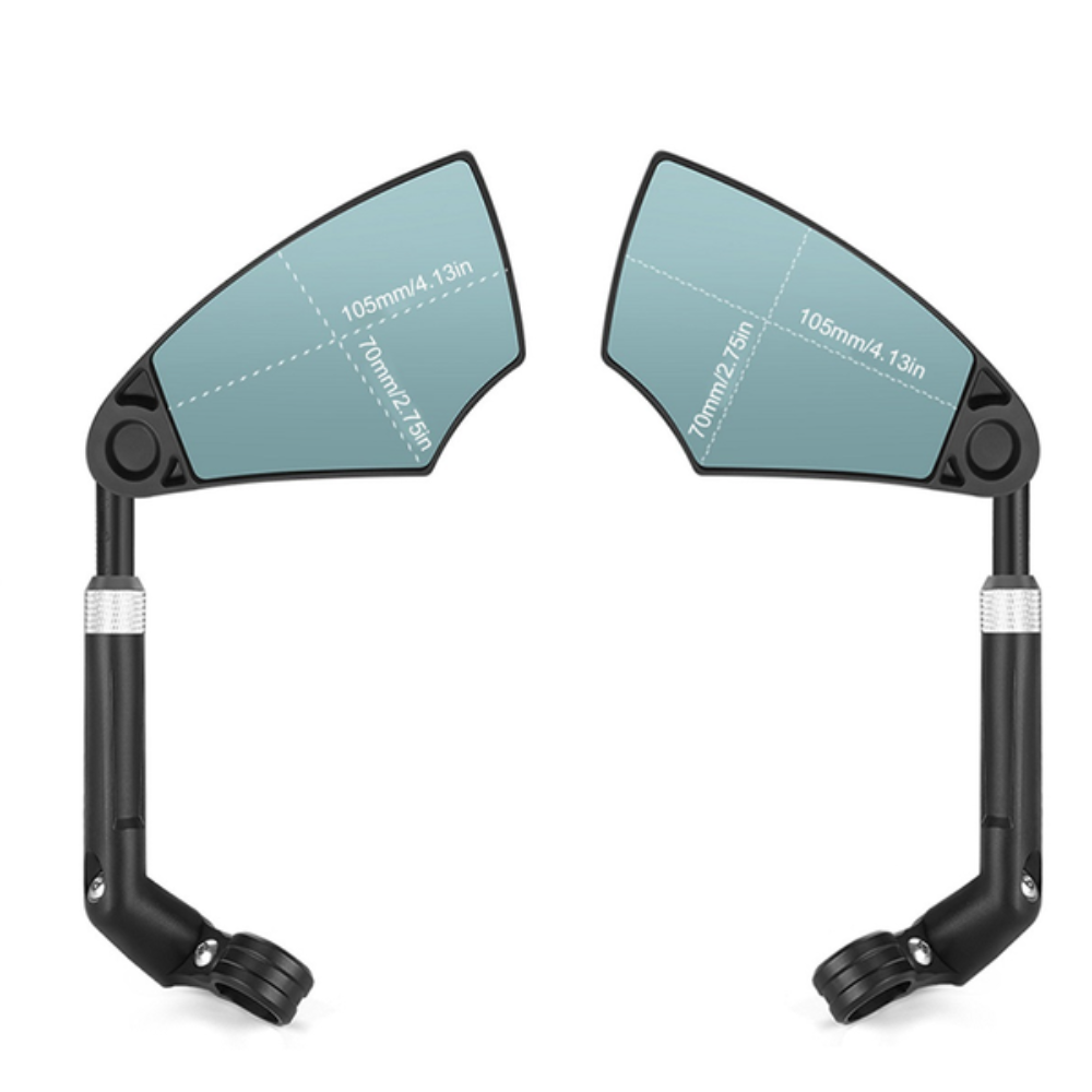 CyclingMirrors 1+1 GRATIS: Slitesterkt 360° Roterbart Bredt Synsfelt Antirefleks Sykkelspeil