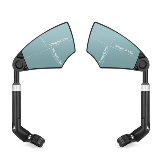 CyclingMirrors 1+1 GRATIS: Slitesterkt 360° Roterbart Bredt Synsfelt Antirefleks Sykkelspeil