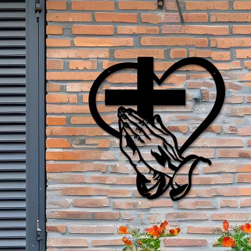 SpiritualDecor - Elegant Hjem Hengende Kors Hjerte Åndelig Dekorasjon