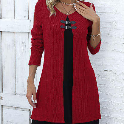 Icone™ ClassDress: Langærmet Formelt Mini Klassekjole