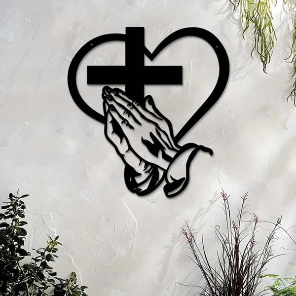 SpiritualDecor - Elegant Hjem Hengende Kors Hjerte Åndelig Dekorasjon