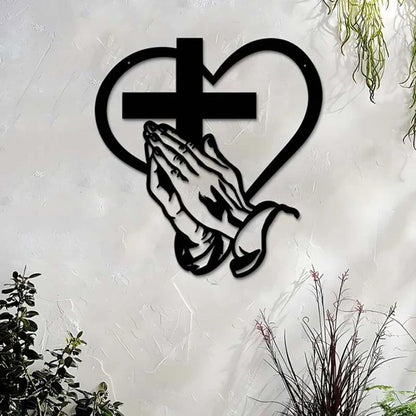 SpiritualDecor - Elegant Hjem Hengende Kors Hjerte Åndelig Dekorasjon