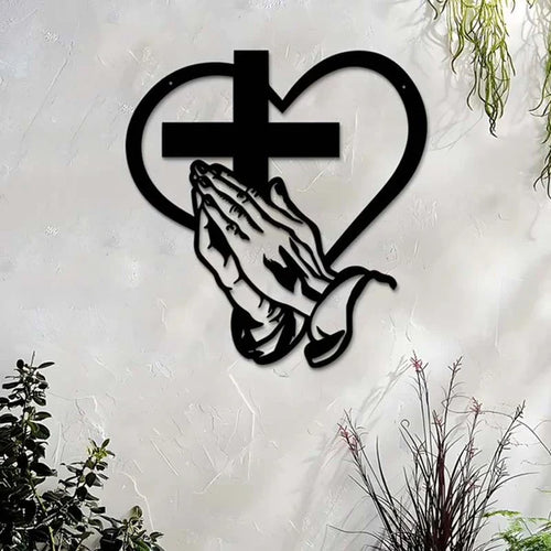 SpiritualDecor - Elegant Hjem Hengende Kors Hjerte Åndelig Dekorasjon