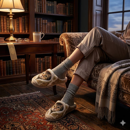 Happy™ LoungeSlippers 1+1 GRATIS: Bløde Stilfulde Katte Mønster Hyggelige Lounge Hjemmesko