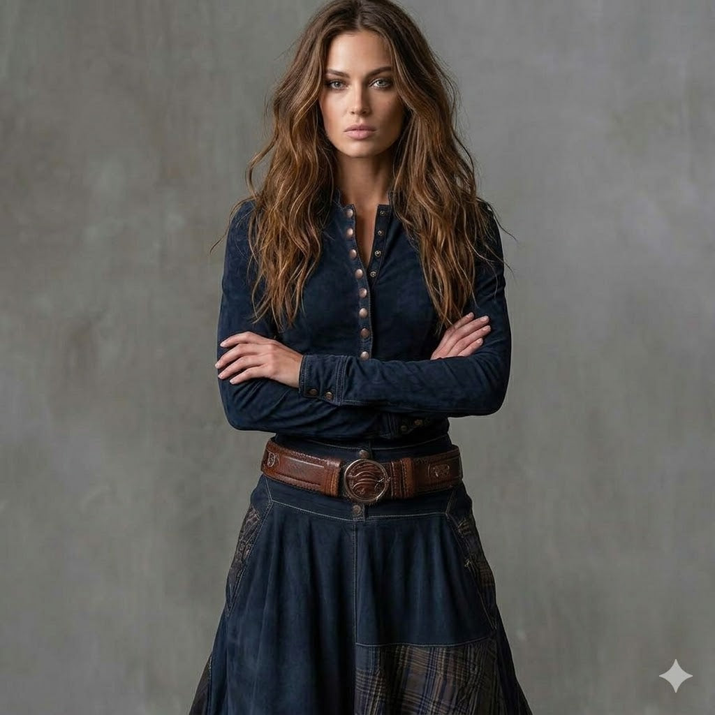 Icone™ ClassicDress: Luksus Retro Talje-Markerende Vintage Patchwork Klassisk Kjole