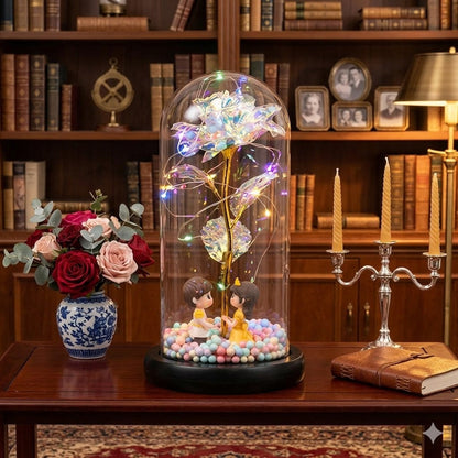 Ledsen™ GlassDome: Stilfuld LED Evig Blomst Glasdome Dekor