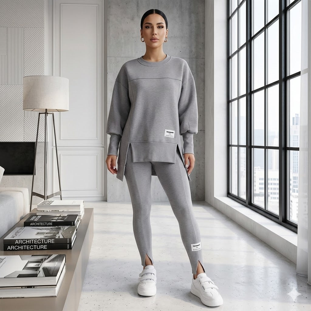 Icone™ WarmSet: Stilfuld Sweatshirt Og Monteret Bukser Varm Sæt