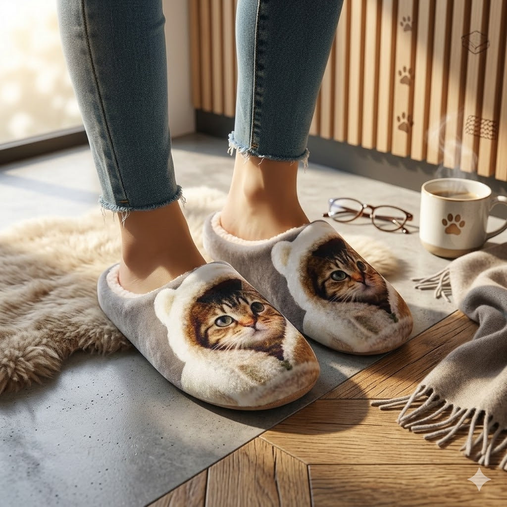 Happy™ LoungeSlippers 1+1 GRATIS: Bløde Stilfulde Katte Mønster Hyggelige Lounge Hjemmesko