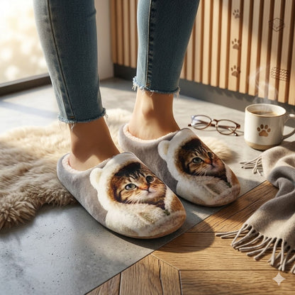 Happy™ LoungeSlippers 1+1 GRATIS: Bløde Stilfulde Katte Mønster Hyggelige Lounge Hjemmesko