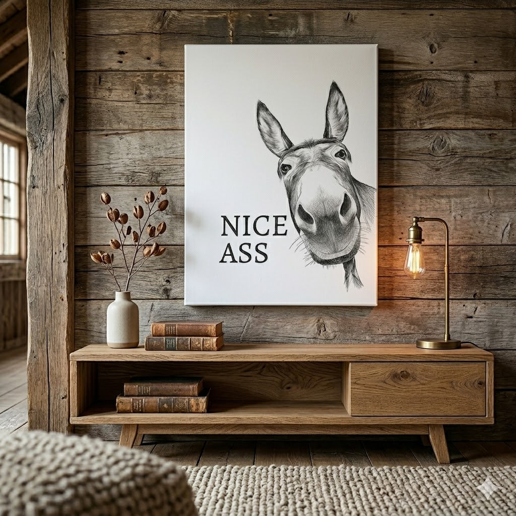 WallDecor 1+1 GRATIS: Moderne Legesyg Æsel Citater Vægdekoration