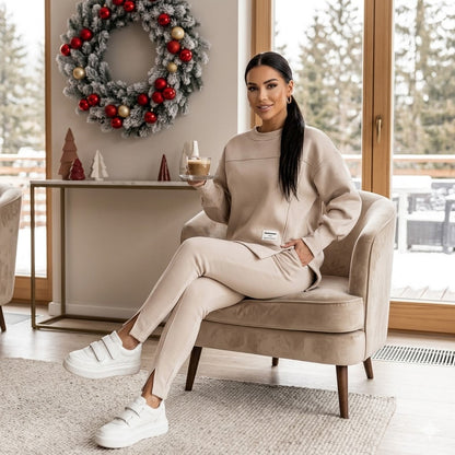 Icone™ WarmSet: Stilfuld Sweatshirt Og Monteret Bukser Varm Sæt