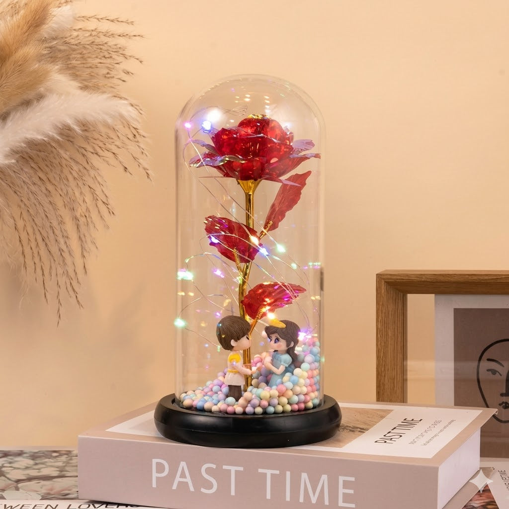 Ledsen™ GlassDome: Stilfuld LED Evig Blomst Glasdome Dekor