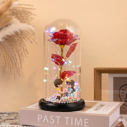 Ledsen™ GlassDome: Stilfuld LED Evig Blomst Glasdome Dekor