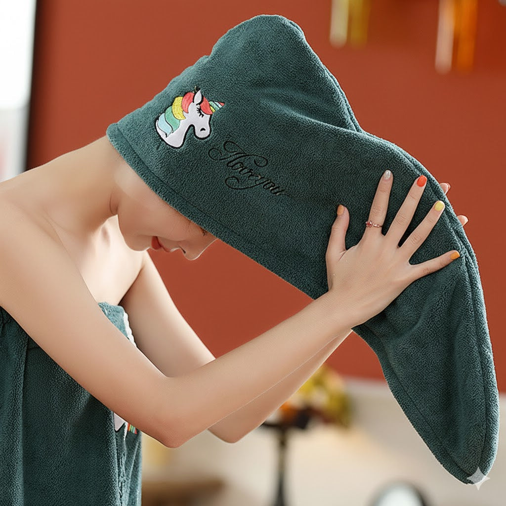 Icone™ HairTowel 1+1 GRATIS: Ultra-mykt Hurtigtørkende Hårhåndkle For Enkel Dusjpleie
