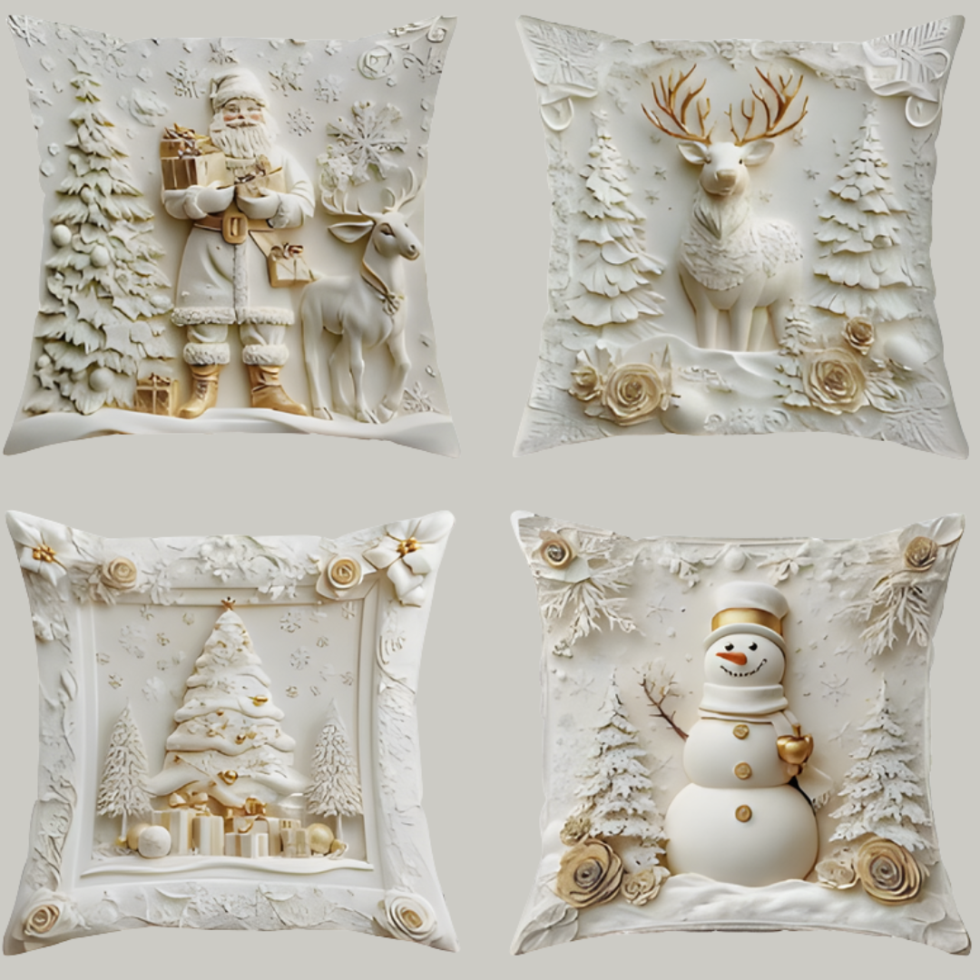 ChristmasCovers – Premium Elegant Hvit Pute Juletrekk