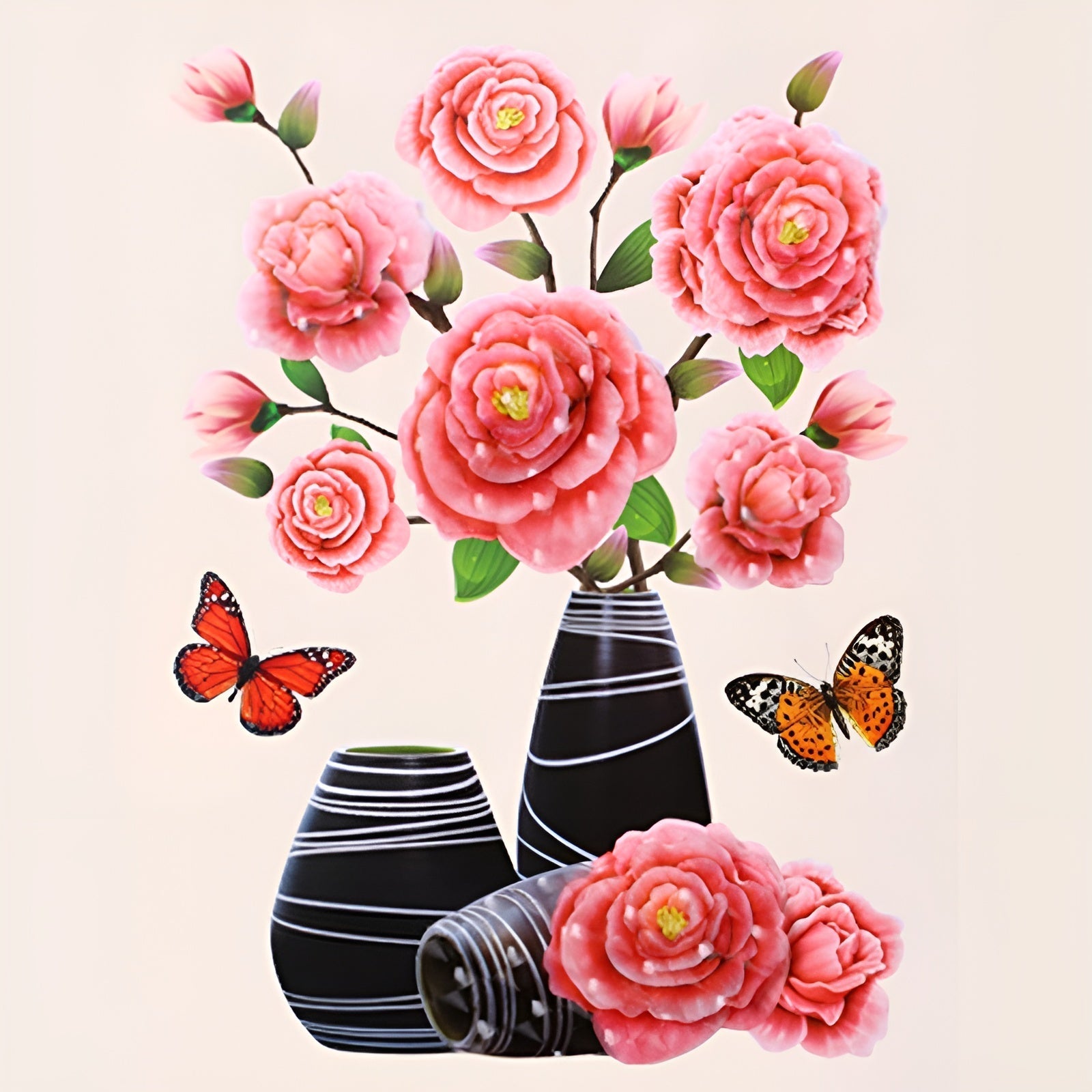 FloralSticker 2+2 GRATIS: Elegant Boliginnredning Selvklebende Blomsterklistremerker