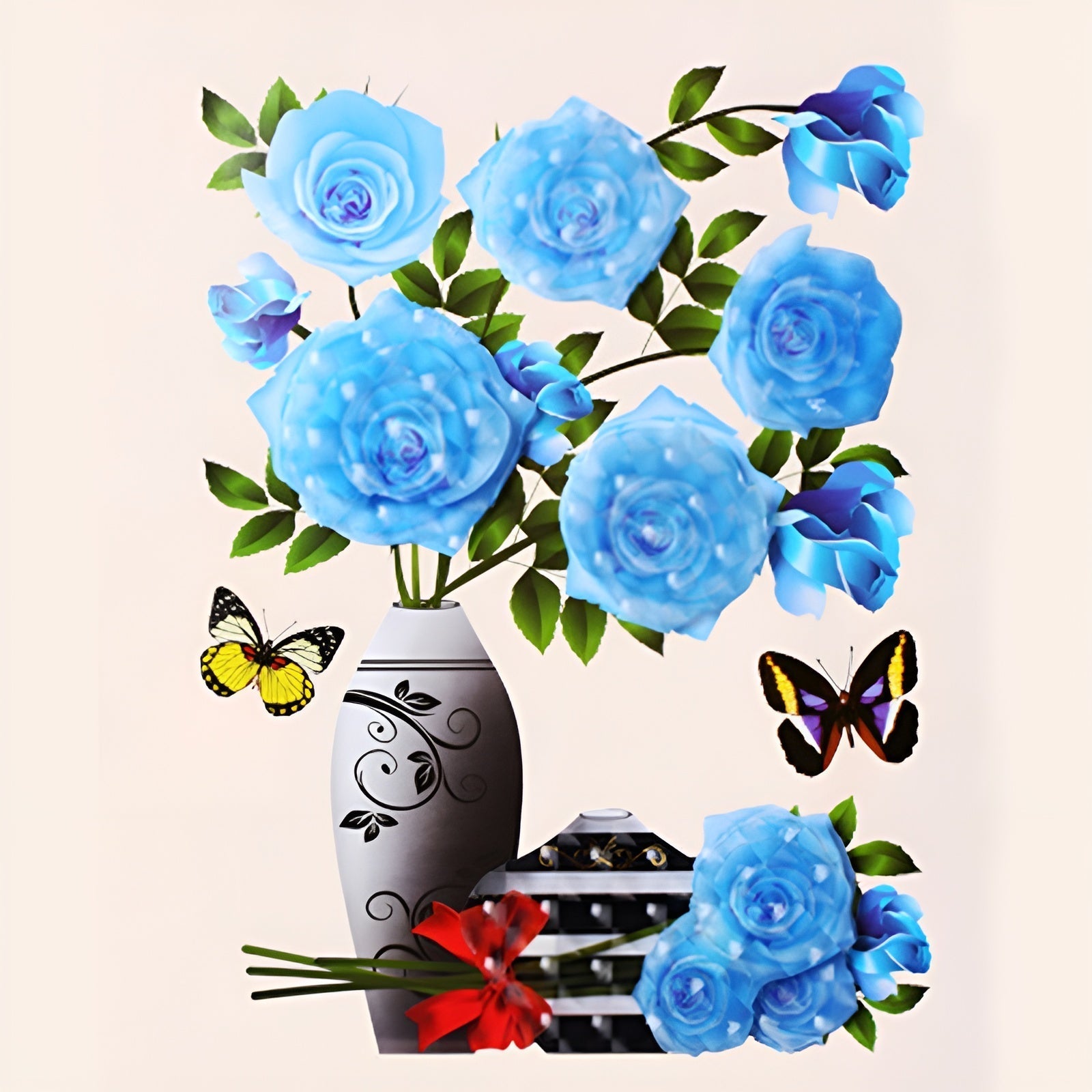 FloralSticker 2+2 GRATIS: Elegant Boliginnredning Selvklebende Blomsterklistremerker