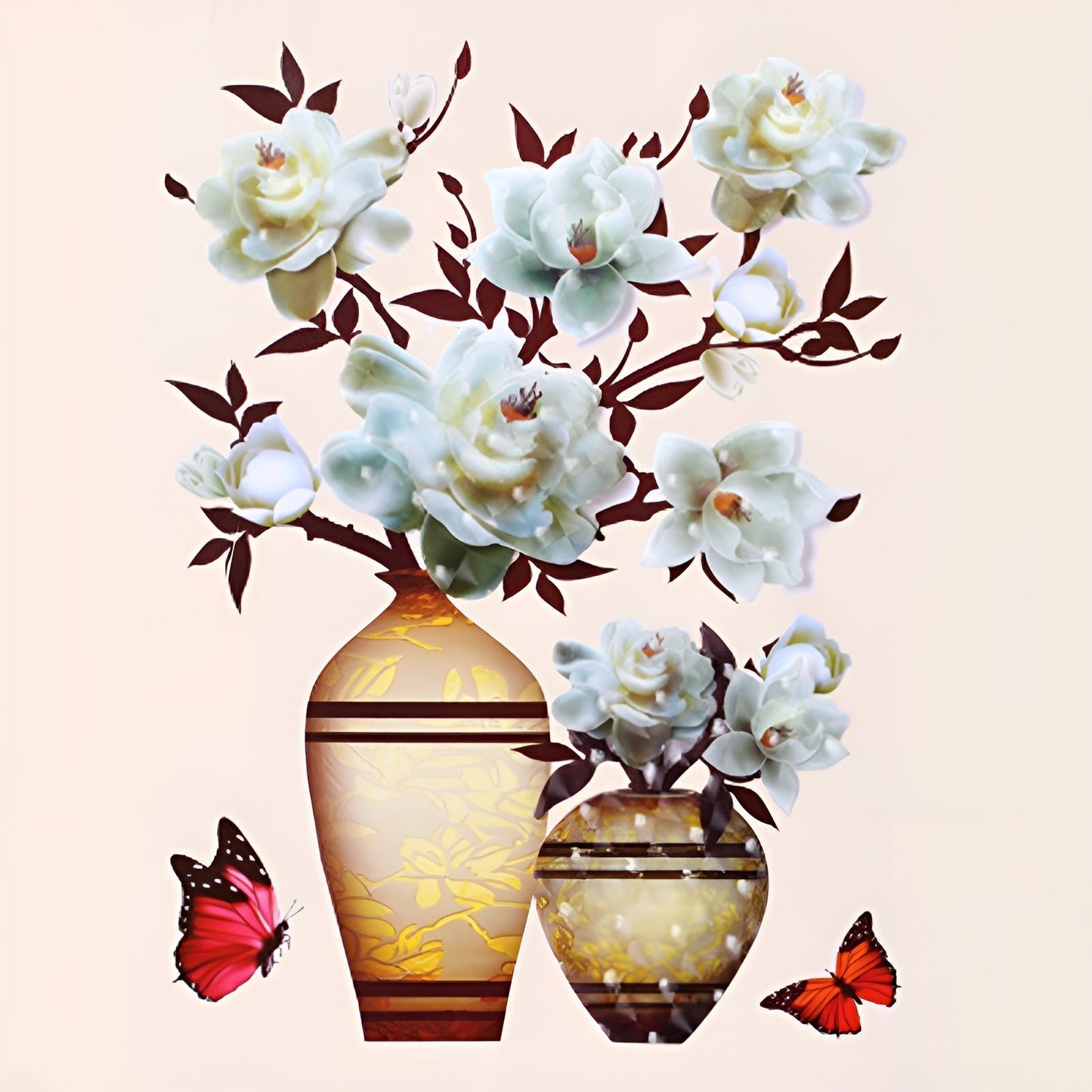 FloralSticker 2+2 GRATIS: Elegant Boliginnredning Selvklebende Blomsterklistremerker