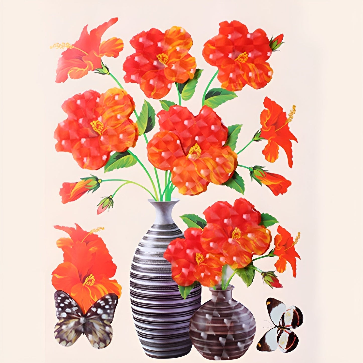 FloralSticker 2+2 GRATIS: Elegant Boliginnredning Selvklebende Blomsterklistremerker