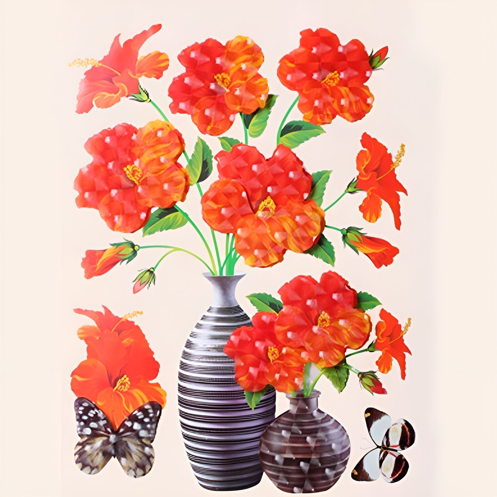 FloralSticker 2+2 GRATIS: Elegant Boliginnredning Selvklebende Blomsterklistremerker