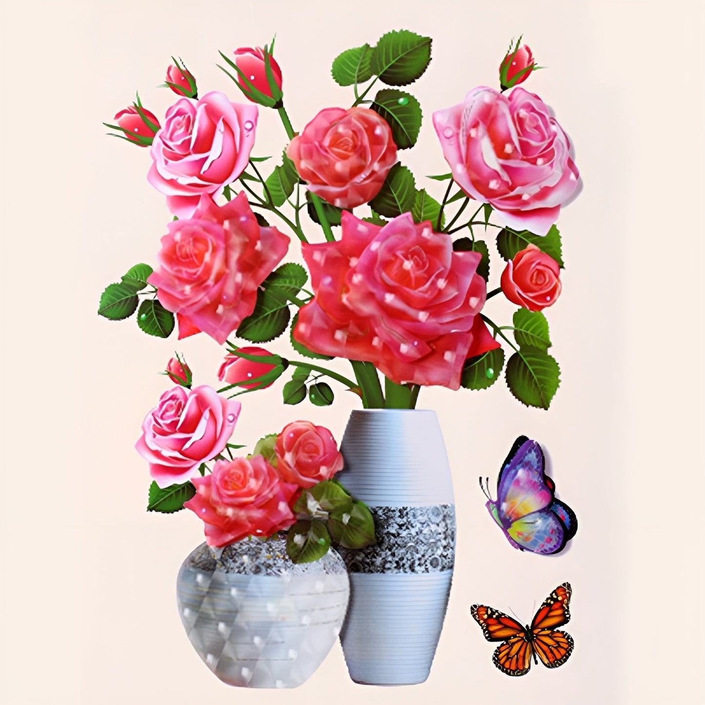 FloralSticker 2+2 GRATIS: Elegant Boliginnredning Selvklebende Blomsterklistremerker
