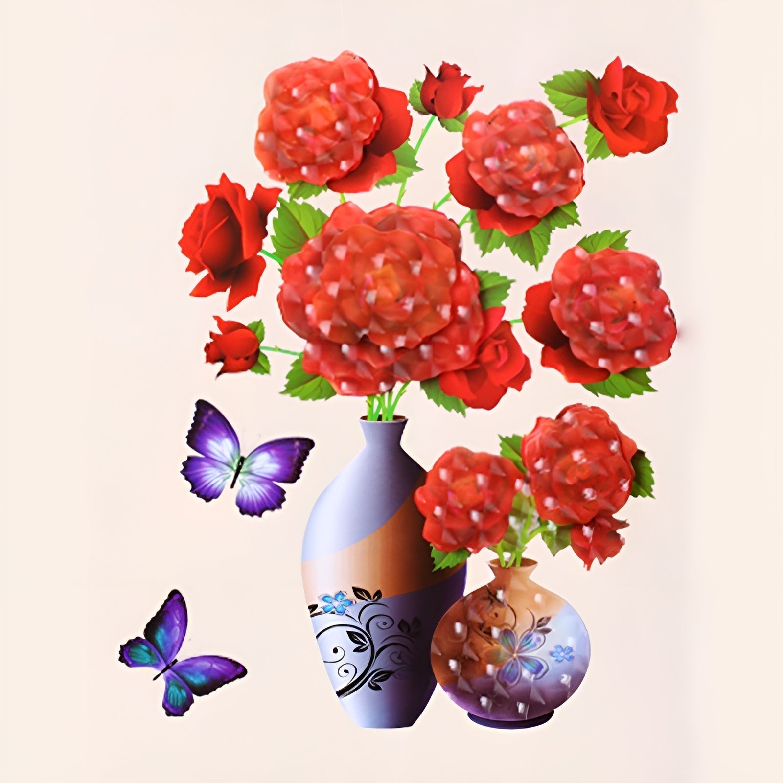 FloralSticker 2+2 GRATIS: Elegant Boliginnredning Selvklebende Blomsterklistremerker