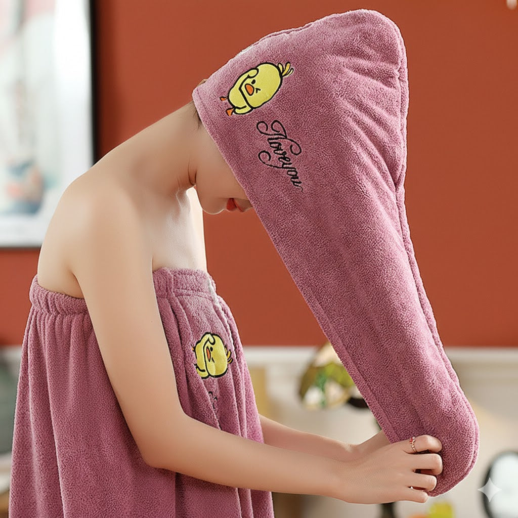 Icone™ HairTowel 1+1 GRATIS: Ultra-mykt Hurtigtørkende Hårhåndkle For Enkel Dusjpleie